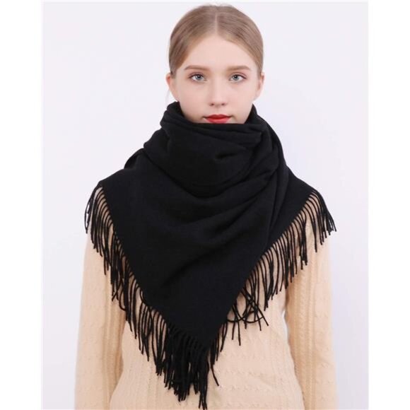 Winter Scarfs for Women Pashmina Shawls Black - Picture 6 of 7